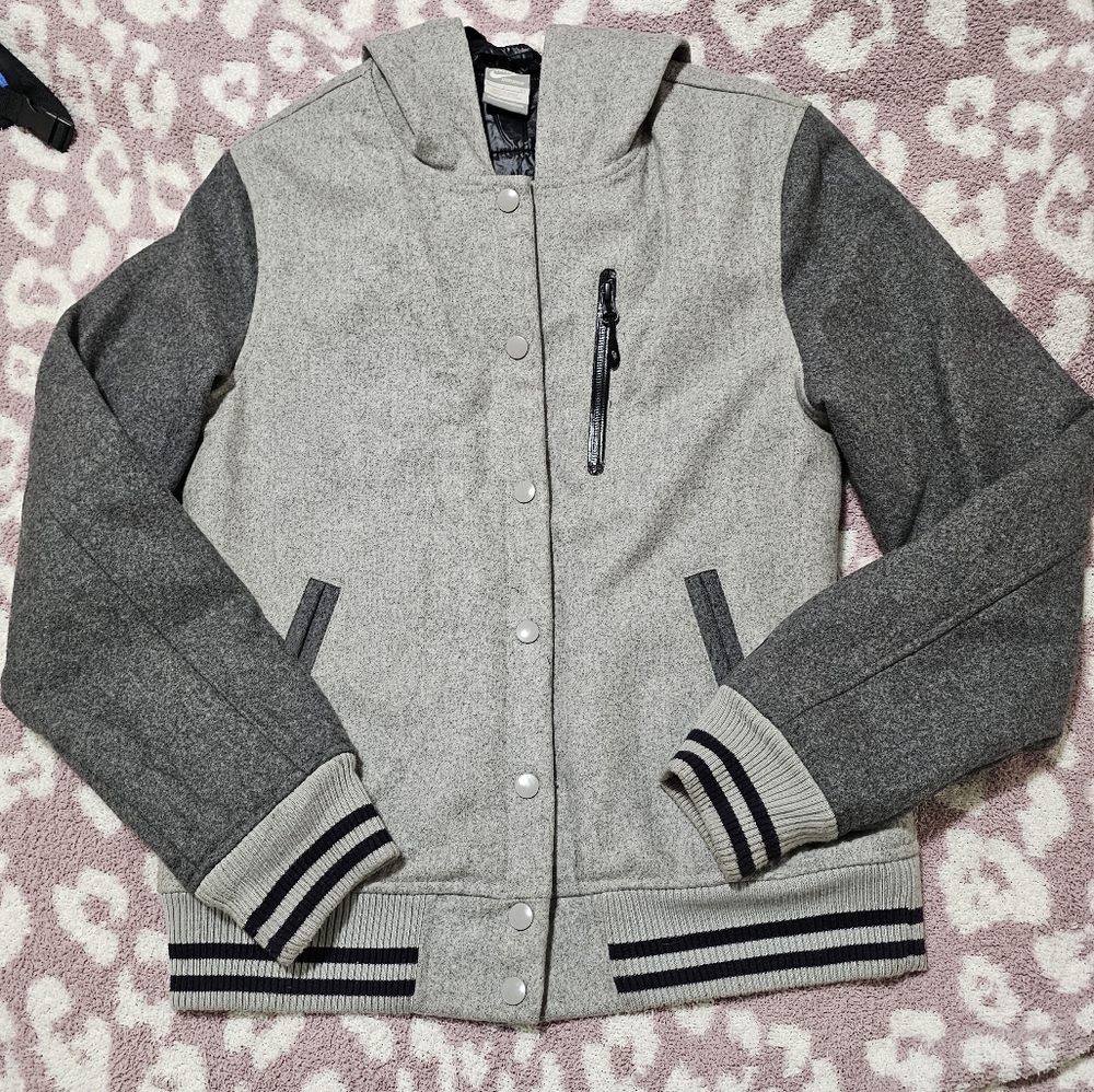 Vintage Varsity Jacket NIKE SPORTSWEAR WOOL DESTROYER Coat Grey Small